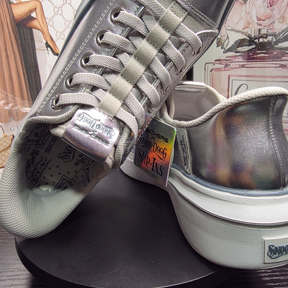 Skechers Metallic Silver Women's Sneakers - Picture 7 of 7